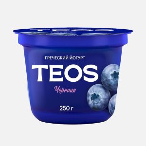 Йогурт Теос Греческий Черника 2% пл/ст 250г
