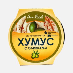 Хумус Полезные продукты Амфуд с оливками ст/б 200г