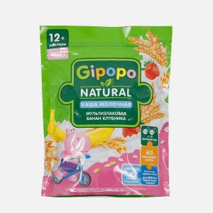 Каша Гипопо Мультизлаковая молоч Банан/клубника с 12мес м/у 200г