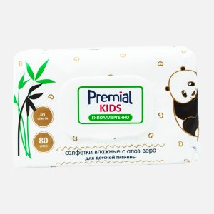 Салфетки Премиал влажные детские с алое-вера 80шт