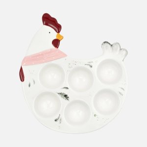 Блюдо Лефард на 6 яиц Фани Хенс в форе Курочки 24,3х22х3см керамика