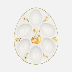 Блюдо Агнесс для 6 яиц Сандей 20,5х16х2,5см керамика 358-2314