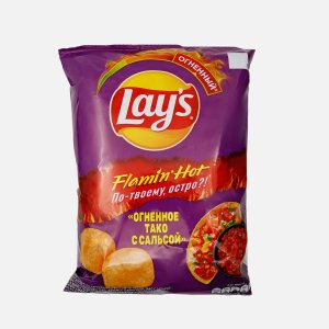 Чипсы Лэйс Флеймин Хот Огненное тако с сальсой 105г