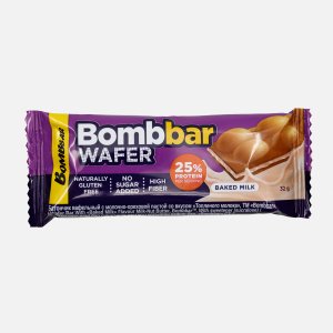 Батончик Бомббар вафельный Топленое молоко с молочно-орехов пастой 32г