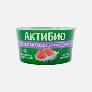 Биойогурт АктиБио Малина без лактозы 3% 130г
