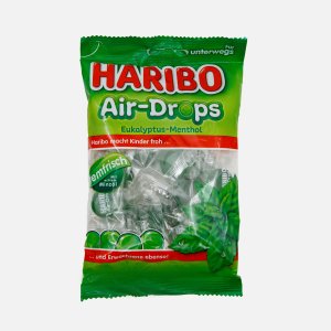 Леденцы Харибо Аэр-дропс с эвкалиптом и ментолом 100г