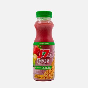 Продукт питьев J-7 Смузи со злаками Клубника/банан/яблоко без сахара 300мл