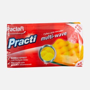 Губки д/посуды Паклан Практик Мульти-Вав 5шт поролон