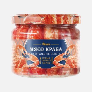 Мясо краба Путина камчатского натуральное в желе 1с ст/б 200г