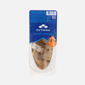 Пресервы Путина Филе-кусочки сельди в масле в прян заливке 150г