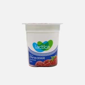 Йогурт Лактика Греческий с малиной двухслойный 3.4% пл/ст 120г