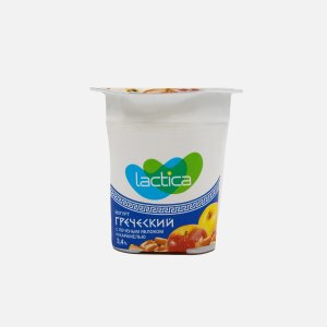 Йогурт Лактика Греческий печ яблоко и карамель двухсл 3.4% пл/ст 120г