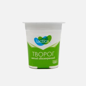 Творог Лактика мягкий обезжиренный пл/ст 120г