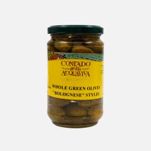 Оливки Контадо Дегли Аквавива Болоньезе Стайл зеленые целые 300г