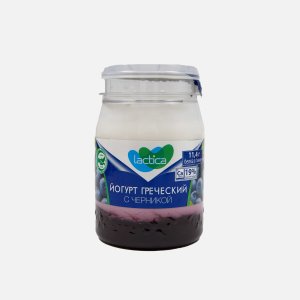 Йогурт Лактика Греческий с черникой двухслойный 3% пл/б 190г