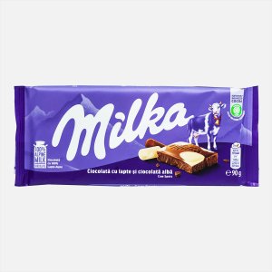 Шоколад Милка Пятнистая счастливая корова молоч с белым 90г