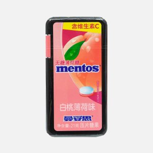 Леденцы Ментос со вкусом белого персика без сах 21г