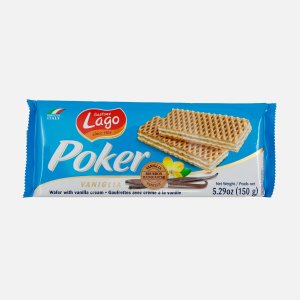 Вафли Гастон Лаго Покер с ванильным кремом 75% 150г