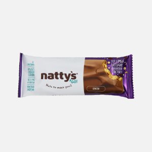 Батончик Наттис&Гоу Криспи арахис/карамель/изюм в мол шок 45г