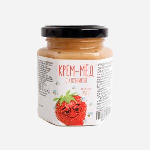 Крем-мёд Медовый дом с клубникой ст/б 250г