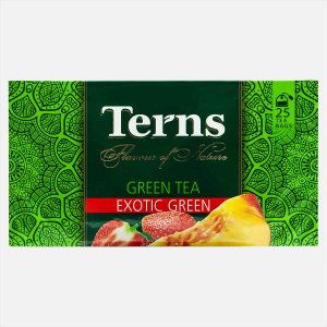 Чай Тернс Экзотик Грин зелен с аром клубники/персика 25пак*1,8г