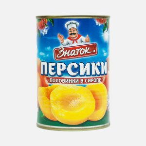 Персики Знаток половинки в сиропе ж/б 410г