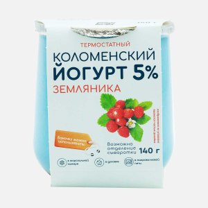 Йогурт Коломенский Земляника термостатный 5% 140г