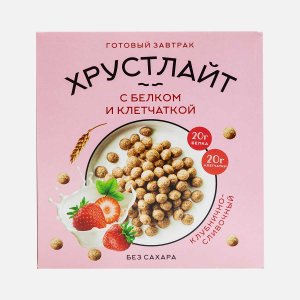Завтрак Хрустлайт клубнично-сливочн с белком и клетчаткой 100г