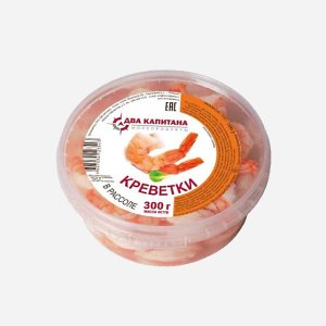 Креветки Два капитана  в рассоле пл/б 300г