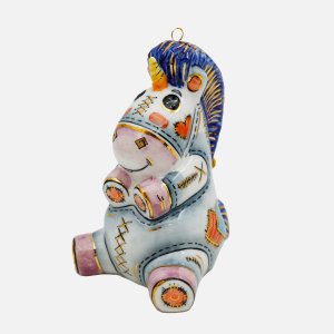 Украшение елоч Лефортовский фарфор Единорог с заплатками фарфор 8х9х11