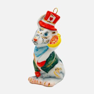 Украшение елоч Лефортовский фарфор Мартовский кролик с часами фарф