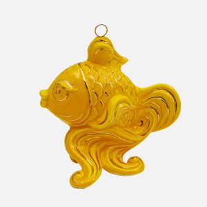 Украшение елоч Лефортовский фарфор Золотая рыбка желтая фарф 7х11х10,5