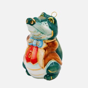 Украшение елоч Лефортовский фарфор Крокодил из Мойдодыра фарфор 7х8х10