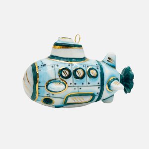 Украшение елоч Лефортовский фарфор Подводная лодка син фарф11,5х6,5х7