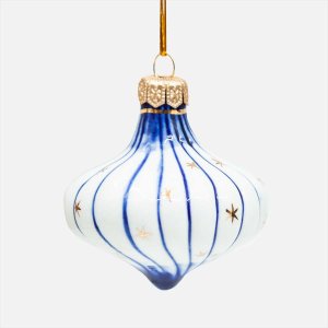 Украшение елоч Лефортовский фарфор Зефирка кобальт с золот фарф7х7х7см