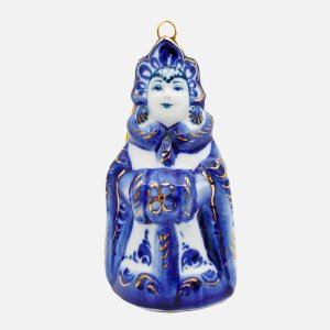 Украшение елоч Лефортовский фарфор Снегурочка кобал/зол фарф4,5х4,5х9