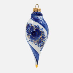 Украшение елоч Лефортовский фарфор Сосулька кобальт  фарф5,7х5,7х14,2