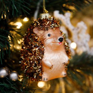 Украшение елочное Холидей Классик Ежик цвета мокко стекло 7,5х7х10см