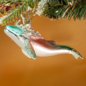 Украшение елочное Холидей Классик Кит Розовая лагуна стек15,5х7х6,5см