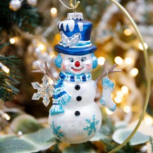 Украш елочХолидей Классик Снеговик руки-веточки рождеств в гол цилиндр