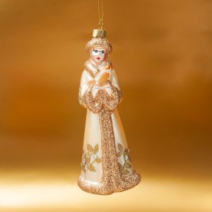 Украш елочХолидей КлассикСнегурочка в боярск шапке зол стек5,5х5,5х14,5