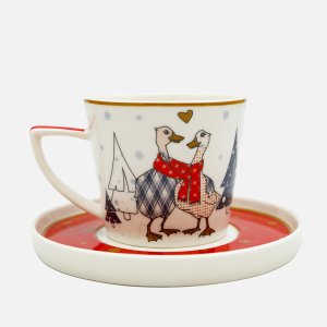 Чайная пара Лефард 250мл Фэмили Кристмас фарфор 15,5х15,5х10см