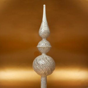 Верхушка елочная L8 W8 H28см стекло 