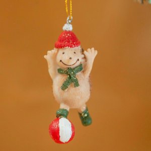 Украшение елочное подвесное Ежик L3,5 W5 H8,5см полимер