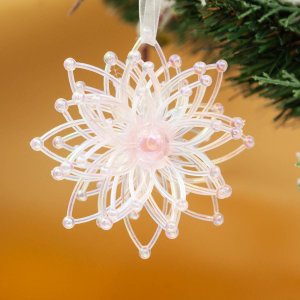 Украшение елочное Снежинка L10 W5 H10см полимер