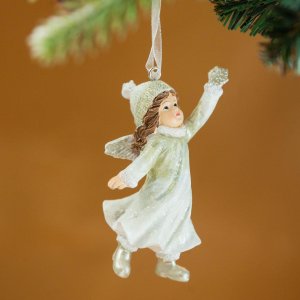 Украшение елочное подвесное Девочка L4,5 W4 H8см полимер