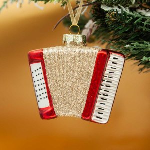 Украшение елочное Аккордеон L9,5 W3,5 H9,5см стекло