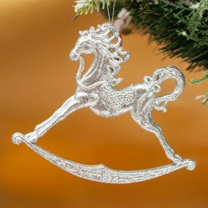 Украшение елочное Лошадка L14 W1 H12см полимер 823764