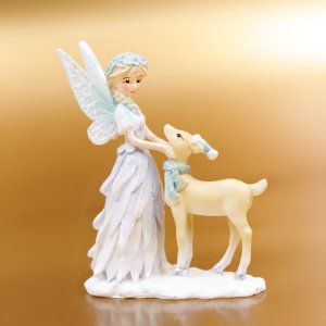 Фигурка декоративная Фея и олененок L7,5 W3,5 H10,5см полимер 744114