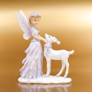Фигурка декоративная Фея и олененок L7,5 W3,5 H10,5см полимер 744115